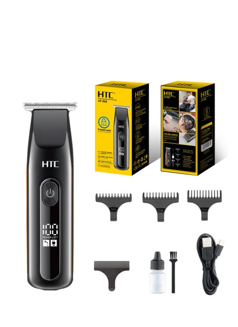 HTC AT-508 Rechargeable Hair Trimmer & Clipper Digital Display 3-Second Travel Lock Shaving Cutting for Home Use & Beard