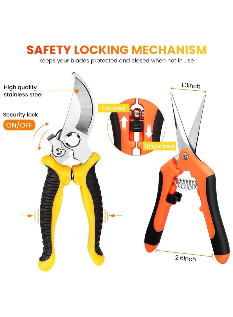 Generic 3PCS Garden Pruning Shears, Thickened Stainless Steel Pruning Cutter Plants, 20CM Hand Pruning Scissors, Snip Leaf Trimmer, Branch Clippers, with Handle for Trimming Plants Cutting Flowers  - Image 4