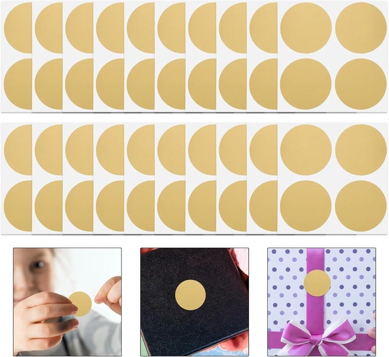 600pcs Scratch Off Stickers Round Clear Reward Labels for Calendar Nail Art Gender Reveal Golden Dot Decoration - Image 5