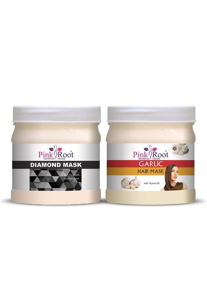 Pink Root - Diamond Mask 500Gm With Garlic Hair Mask 500Gm - Image 1