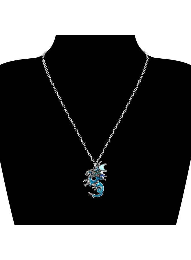 RAIDIN Enamel Alloy Cute Animals Dragon Necklace Fashion Ancient Dragon Pendant Jewelry For Women Gifts Charms Accessories (Teal) - Image 4