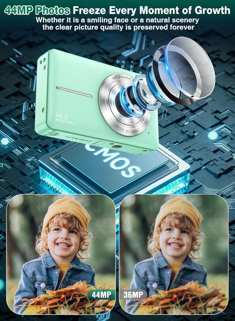 Digital Camera, Autofocus UHD 4K Vlogging Camera with 32GB Card, 44MP 16X Digital Zoom Digital Camera - Image 5