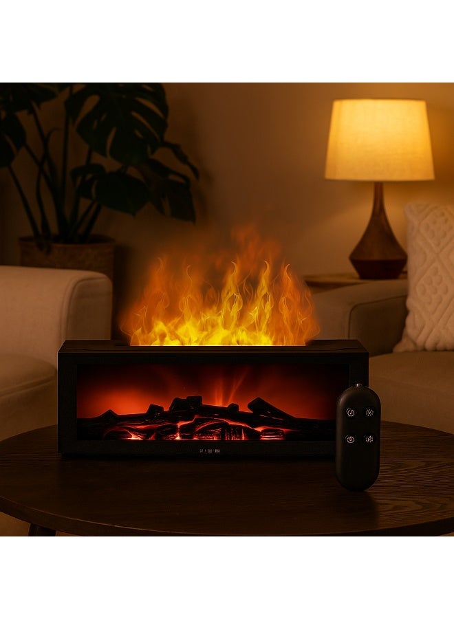 واي آند دي موزع مع تأثيرات لهب ديناميكية أساسي بالموجات فوق الصوتية مع العلاج بالروائح الزيتية عن بعد مرطب رطب بارد 150 مل مع موقيت وضع الضباب المتعدد وإيقاف تلقائي للماء لغرفة النوم المكتبية المنزلية - Image 1