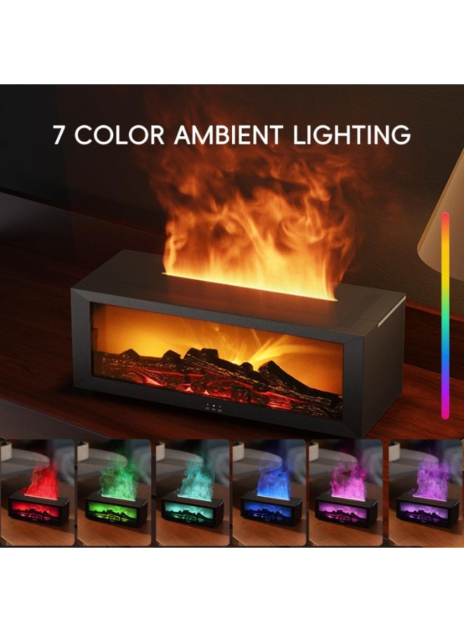 واي آند دي موزع مع تأثيرات لهب ديناميكية أساسي بالموجات فوق الصوتية مع العلاج بالروائح الزيتية عن بعد مرطب رطب بارد 150 مل مع موقيت وضع الضباب المتعدد وإيقاف تلقائي للماء لغرفة النوم المكتبية المنزلية - Image 3