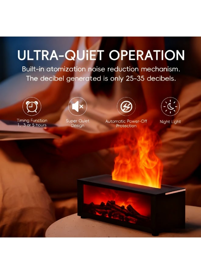 واي آند دي موزع مع تأثيرات لهب ديناميكية أساسي بالموجات فوق الصوتية مع العلاج بالروائح الزيتية عن بعد مرطب رطب بارد 150 مل مع موقيت وضع الضباب المتعدد وإيقاف تلقائي للماء لغرفة النوم المكتبية المنزلية - Image 4