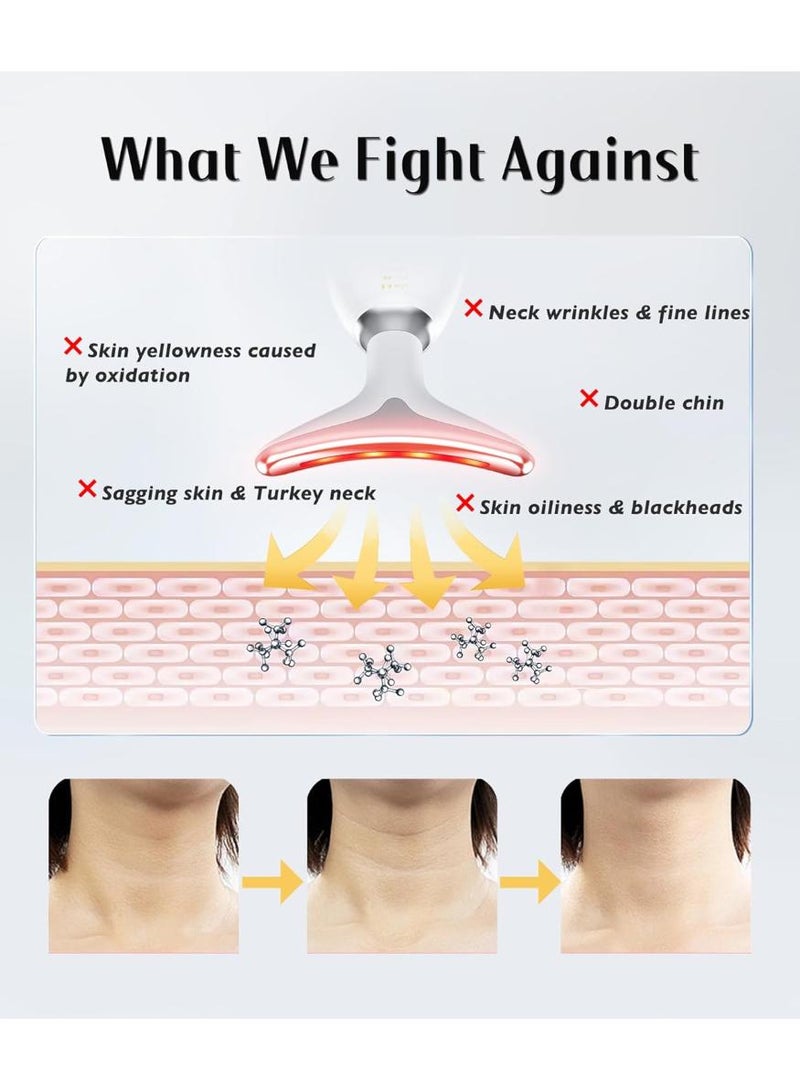 خاجول جهاز شد الوجه وتنظيف التجاعيد، 7 في 1 مع علاج الفوتون LED، 3 أوضاع مساج لتدليك الوجه والرقبة ومكافحة الذقن المزدوج، إهداء مثالي - Image 4
