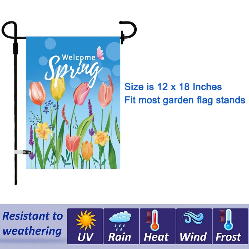 CDLong Seasonal Garden Flags Set of 12 Double Sided 12 x 18 Inch Yard Flags, Small Garden Flags for Outside, Fall Winter Halloween Christmas Outdoor Flags, Holiday Flags for All Seasons - Image 3