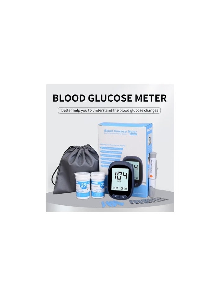 Blood Glucose Monitoring System Blood Sugar Tester With 50 Test Strips, 50 Lancet for Diabetics, 50 Cotton Pads, Blood Glucose Monitors, Blood Glucose Meter, Blood Sugar Tester