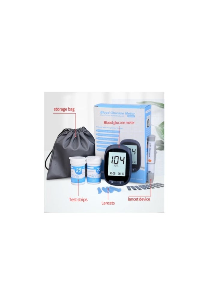 Blood Glucose Monitoring System Blood Sugar Tester With 50 Test Strips, 50 Lancet for Diabetics, 50 Cotton Pads, Blood Glucose Monitors, Blood Glucose Meter, Blood Sugar Tester