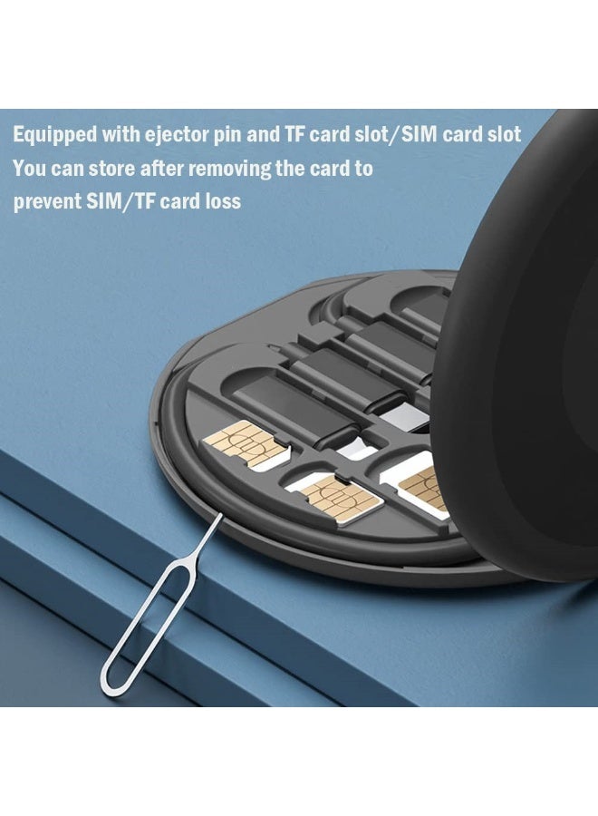 Multi USB Charging Adapter Cable Kit, USB C to iOS Device Cable Box, Conversion Set USB A & Type C to Male Micro/Type C/iOS Device, Data Transfer, Card Storage, Tray Eject Pin, Phone Holder (Black) - Image 4