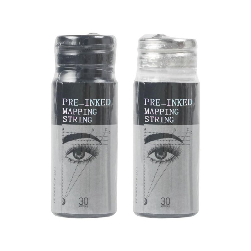 HOTWE خيط رسم الحواجب الأبيض مسبق الحبر 30 متر خيط الحواجب للماكياج شبه الدائم وتقنية الميكروبليدنج