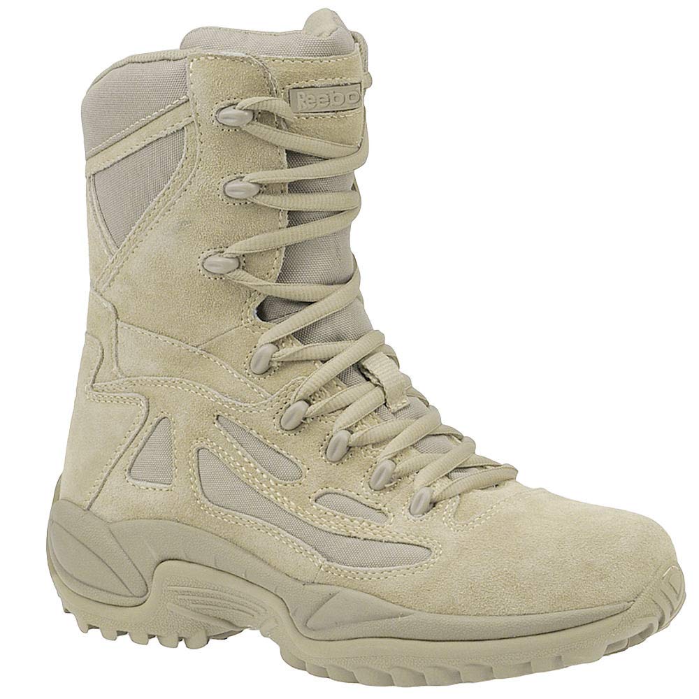 Reebok mens Rapid Response Rb Safety Toe 8" Stealth With Side Zipper Military & Tactical Boot, Desert Tan, 7 Medium US