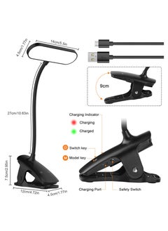 Alruht LED Desk Lamp, Reading Light with 5 Color Modes 5 Brightness, Rechargeable, Touch Control, Dimming, Eye-caring Table Lamp for Home, Office, Study, Black  - Image 4