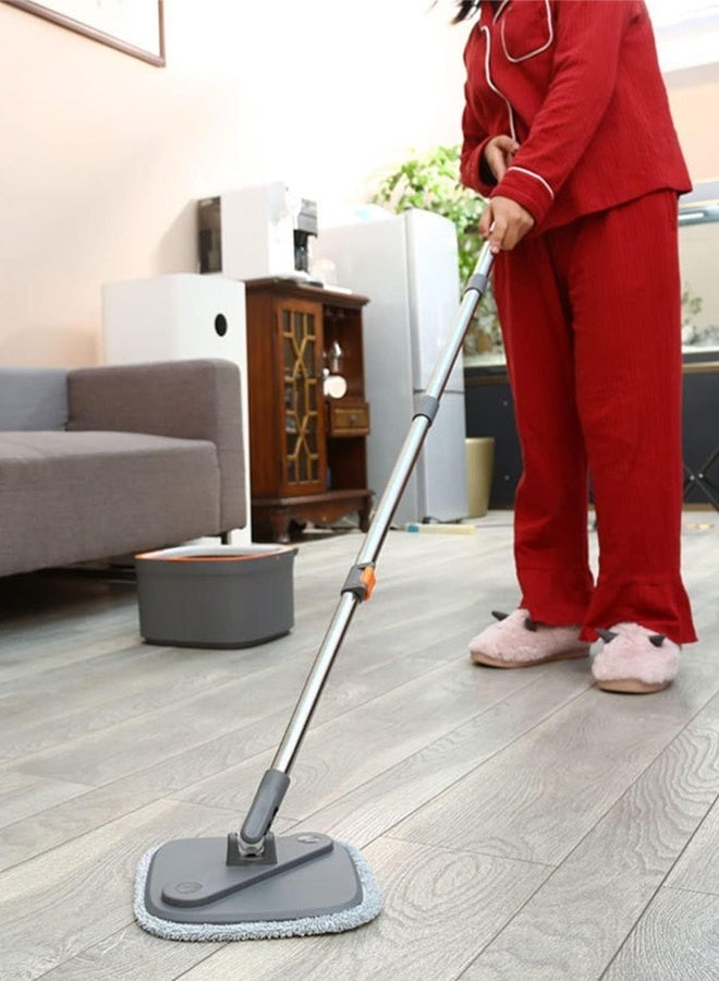 كليني جيني طقم ممسحة ودلو دوارة مربعة الشكل، سعة 5.8 لتر، رأس دوار 360 درجة، نظام فصل ذاتي للحجرة المتسخة والنظيفة، 31×31×18.5 سم - Image 2