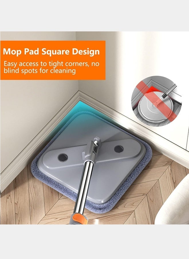 كليني جيني طقم ممسحة ودلو دوارة مربعة الشكل، سعة 5.8 لتر، رأس دوار 360 درجة، نظام فصل ذاتي للحجرة المتسخة والنظيفة، 31×31×18.5 سم - Image 4