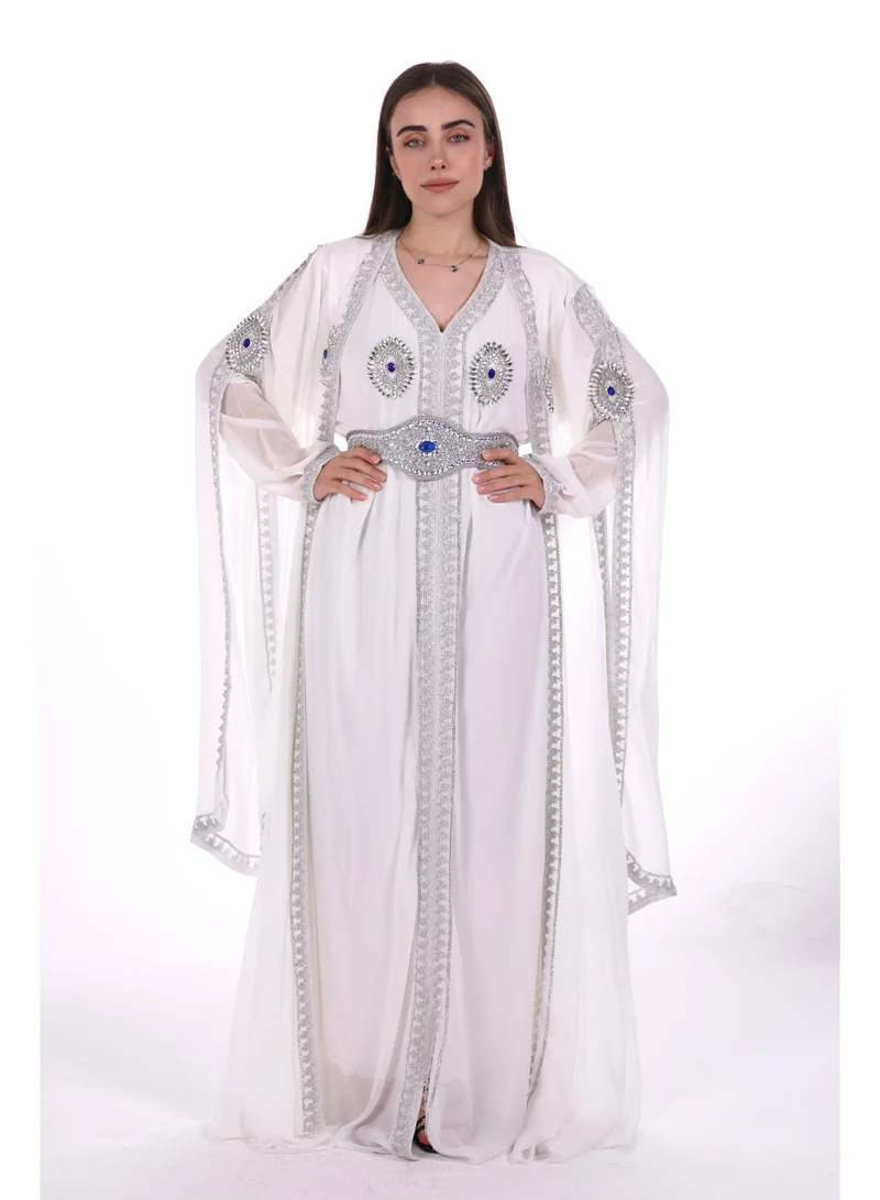 AL BENT AL SHARQIEH belted elegant kaftan dress
