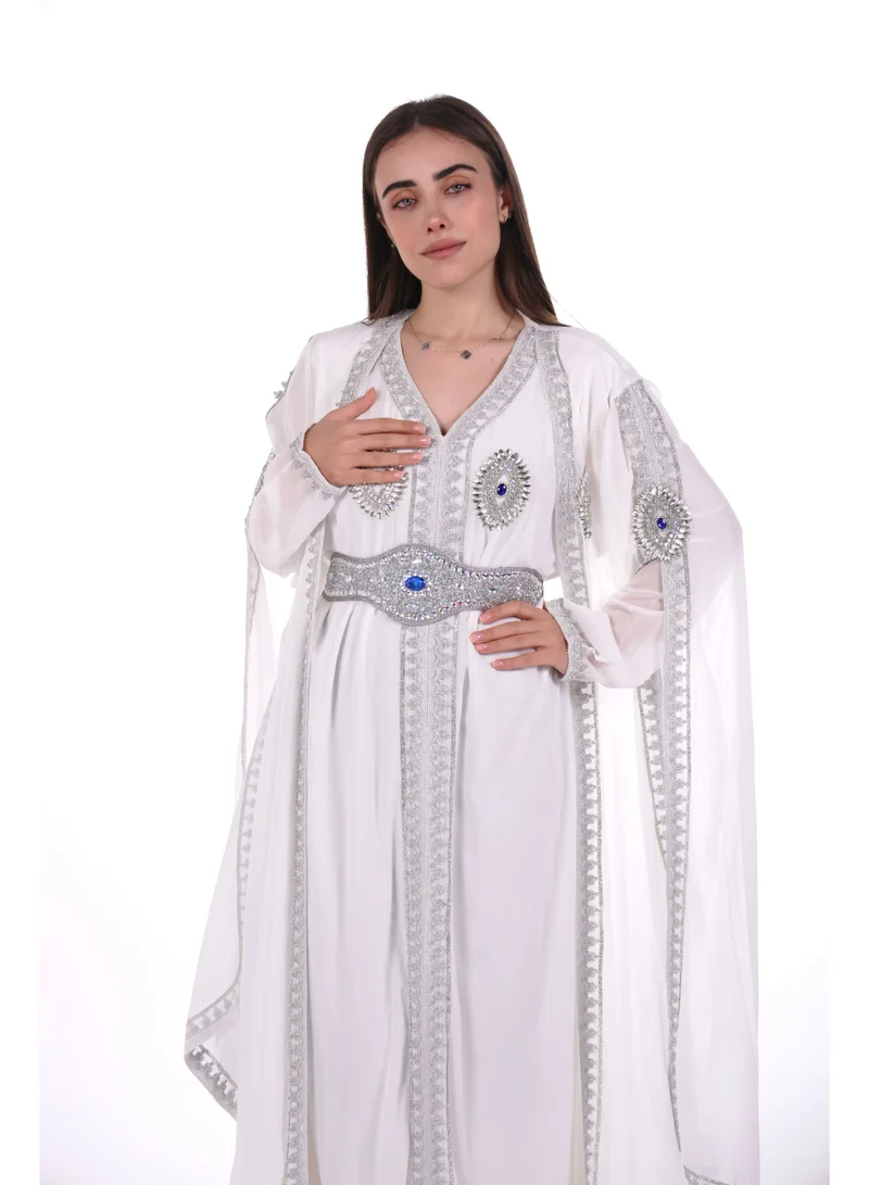 AL BENT AL SHARQIEH belted elegant kaftan dress
