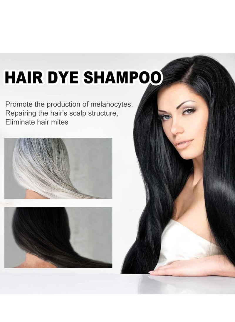 EELHOE Hair Dye Shampoo, Hair Hair Dye Shampoo 3 in 1, Hair Instant Dye Shampoo, Hair Color for Gray Hair Coverage, Long Lasting Hair Color Shampoo for Women & Men 100ml (Black) - Image 5