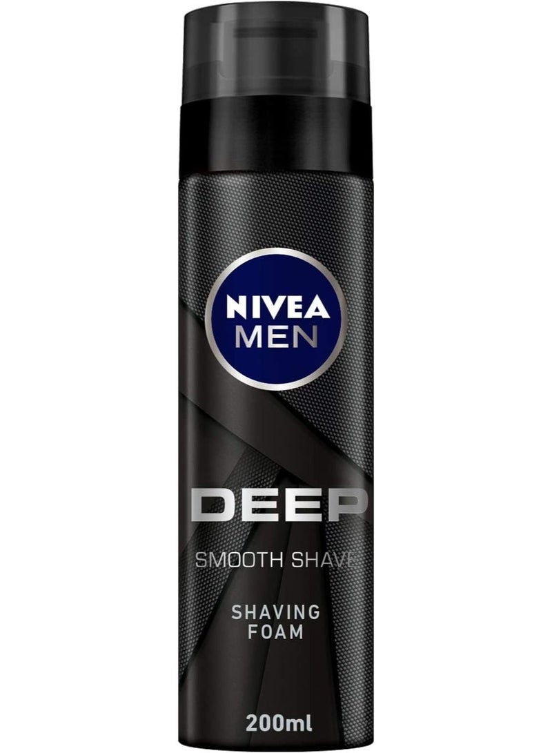 Nivea Men Deep Smooth Shave Shaving Foam l Black Carbon 200ml - Image 1