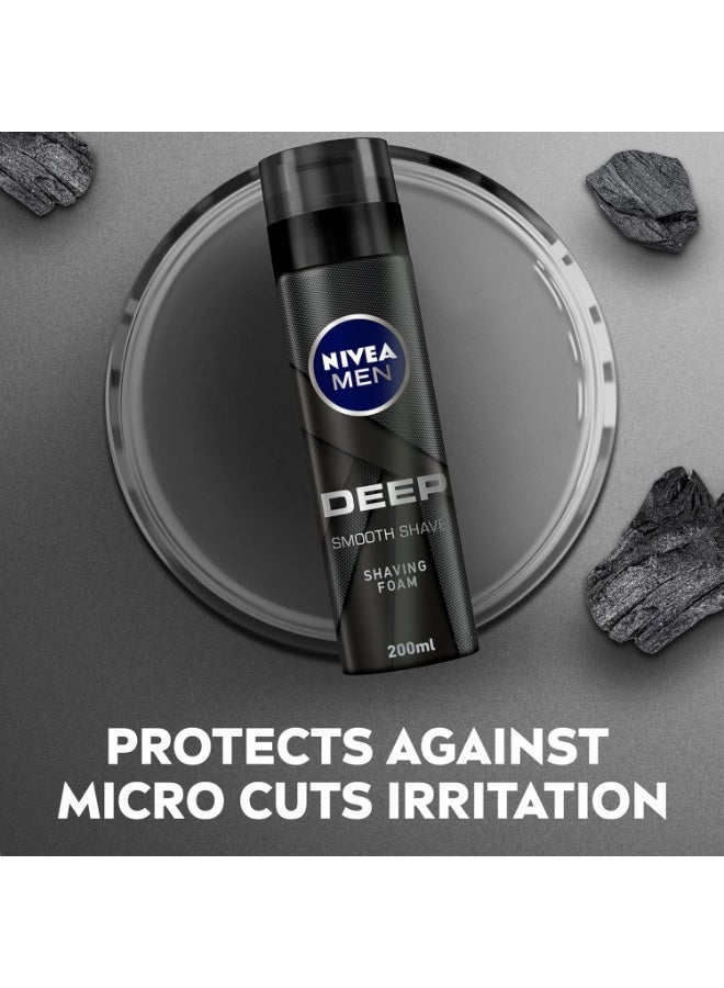 Nivea Men Deep Smooth Shave Shaving Foam l Black Carbon 200ml - Image 2