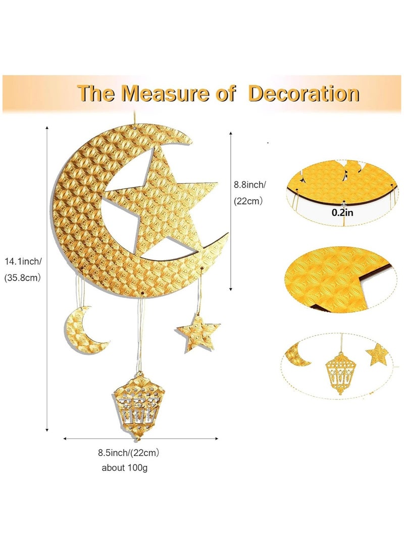 VUCATIN 2Pieces Ramadan Decorations for Home Ramadan Hanging Ornaments Wall Decor Ramadan Party Decoration Eid Hanging Decorations - Image 2