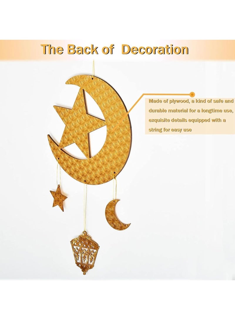 VUCATIN 2Pieces Ramadan Decorations for Home Ramadan Hanging Ornaments Wall Decor Ramadan Party Decoration Eid Hanging Decorations - Image 3