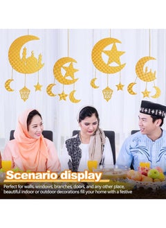 VUCATIN 2Pieces Ramadan Decorations for Home Ramadan Hanging Ornaments Wall Decor Ramadan Party Decoration Eid Hanging Decorations  - Image 4