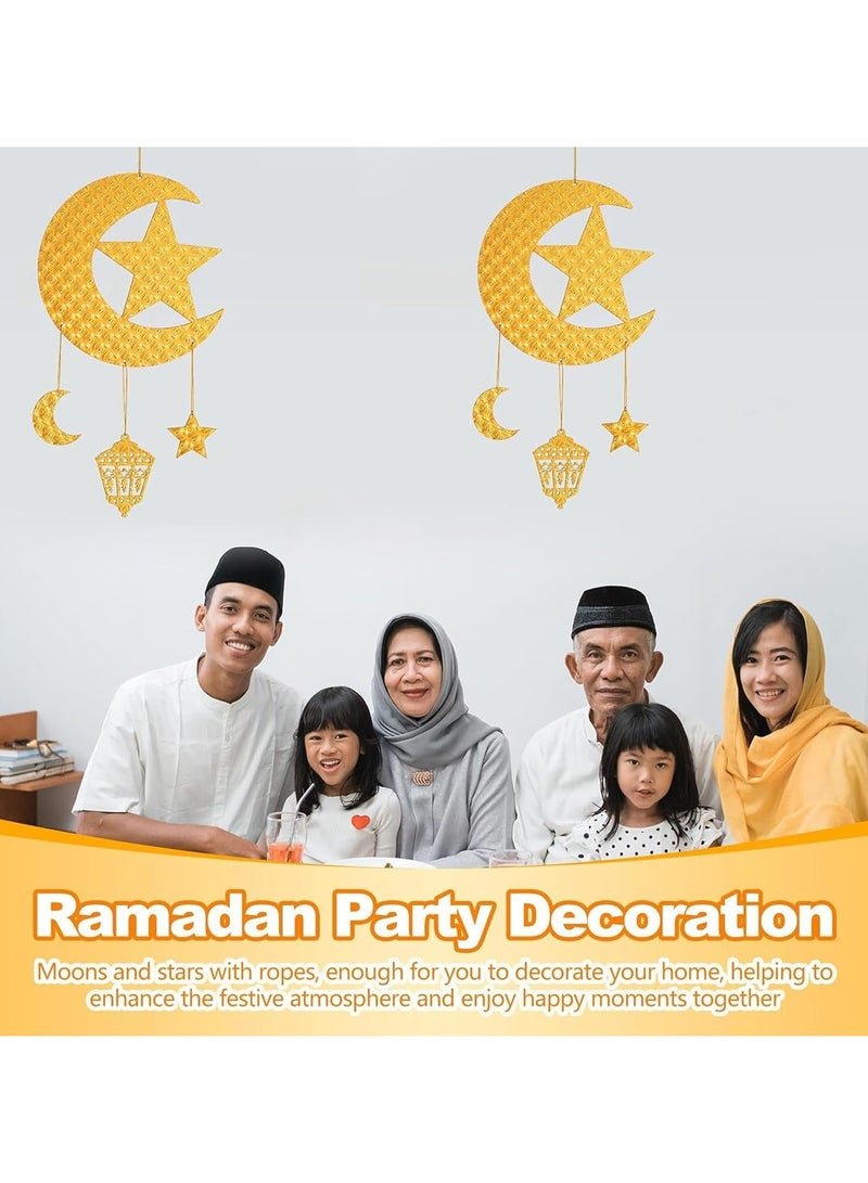 VUCATIN 2Pieces Ramadan Decorations for Home Ramadan Hanging Ornaments Wall Decor Ramadan Party Decoration Eid Hanging Decorations - Image 5