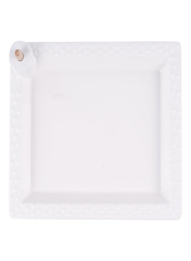 Glory Haus White Serving Tray - 12" x 9" Ceramic Rectangular Tray with Peg for Interchangeable Decorative Topper, Trays for Serving Food, Serving Platters and Trays, Serving Platter for Appetizers - Image 5