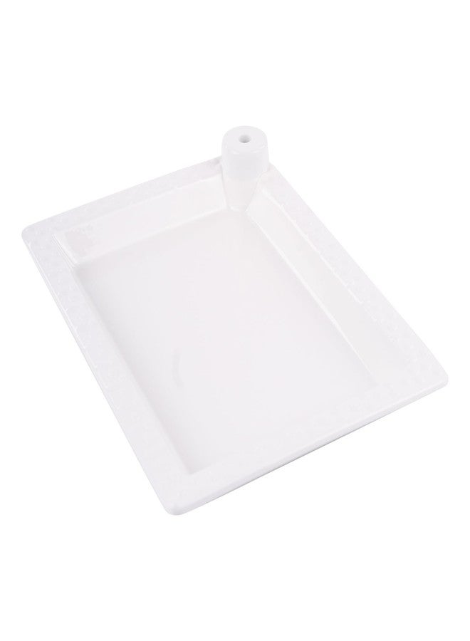 Glory Haus White Serving Tray - 12" x 9" Ceramic Rectangular Tray with Peg for Interchangeable Decorative Topper, Trays for Serving Food, Serving Platters and Trays, Serving Platter for Appetizers - Image 4