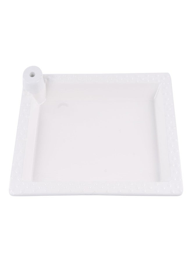 Glory Haus White Serving Tray - 12" x 9" Ceramic Rectangular Tray with Peg for Interchangeable Decorative Topper, Trays for Serving Food, Serving Platters and Trays, Serving Platter for Appetizers - Image 3