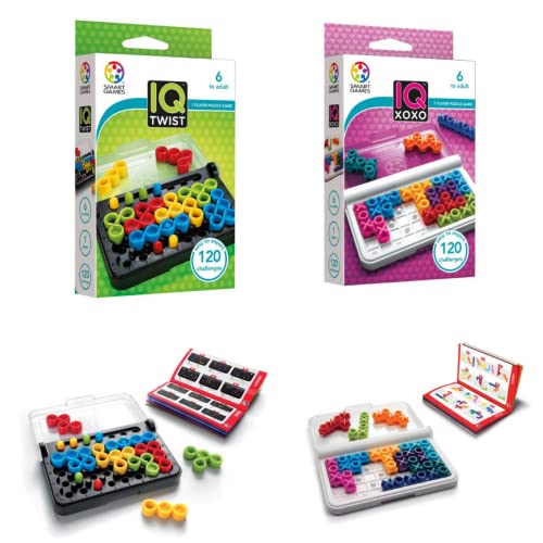 SmartGames IQ Bundles Color Series IQ Twist IQ XOXO 240 Challenges for Ages 6Adult - Image 1