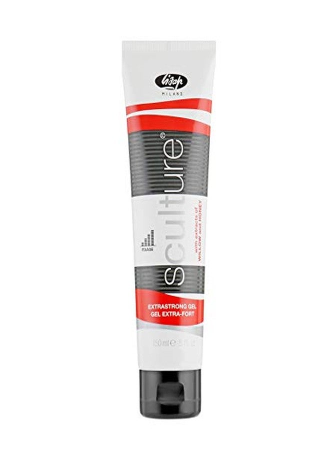 Lisap Sculture Extrastrong Hair Gel - Strong Hold Styling Hair Gel for Men & Women - Enriched with Honey Extracts & UV Protection - Professional Mens Hair Gel & Edge Control, 5 fl oz
