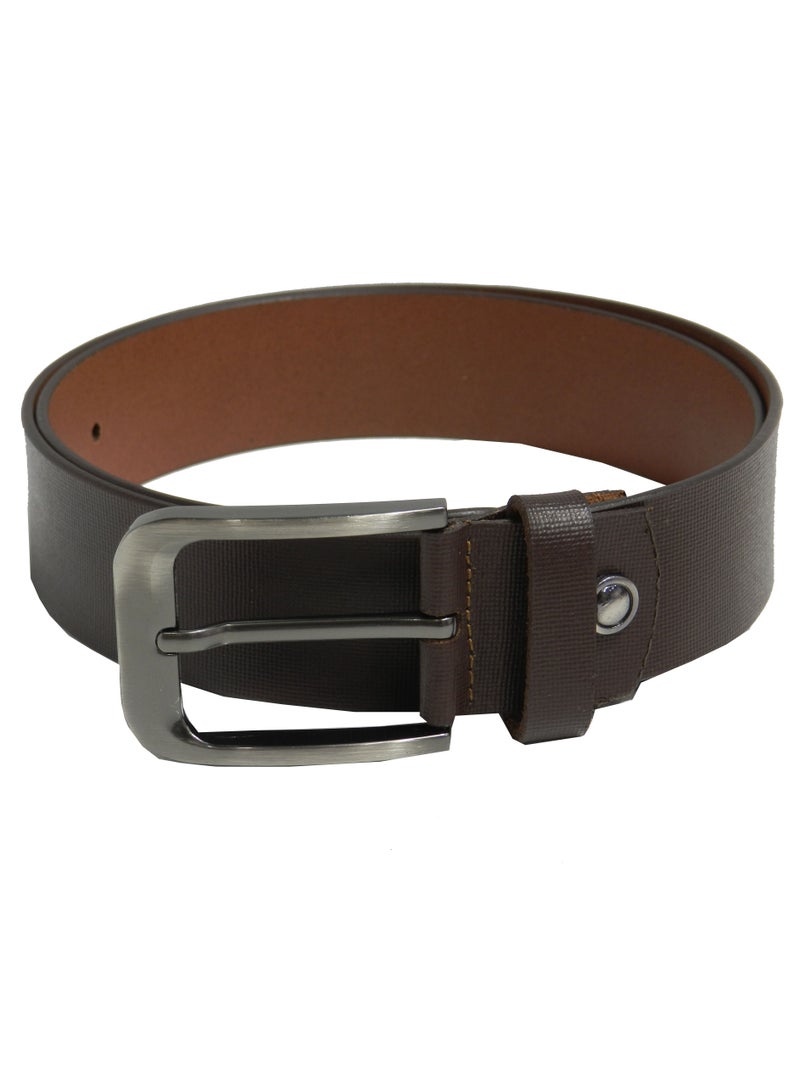 LAVERI LEATHER GENUINE LEATHER 40MM FORMAL AND CASUAL BROWN BELT FOR MENS - Image 3