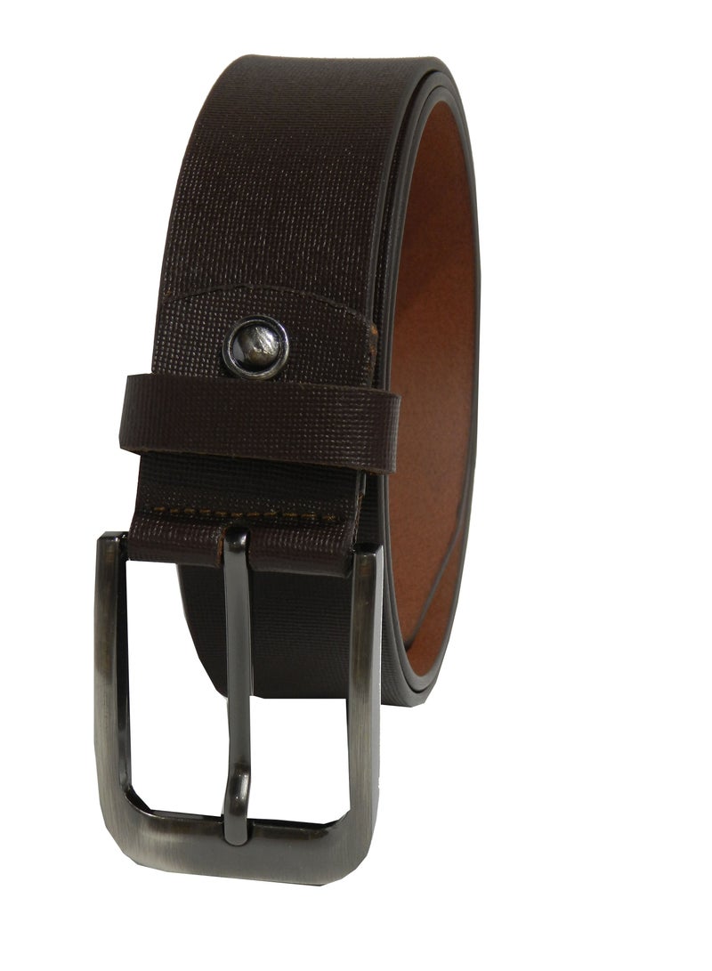 LAVERI LEATHER GENUINE LEATHER 40MM FORMAL AND CASUAL BROWN BELT FOR MENS - Image 4