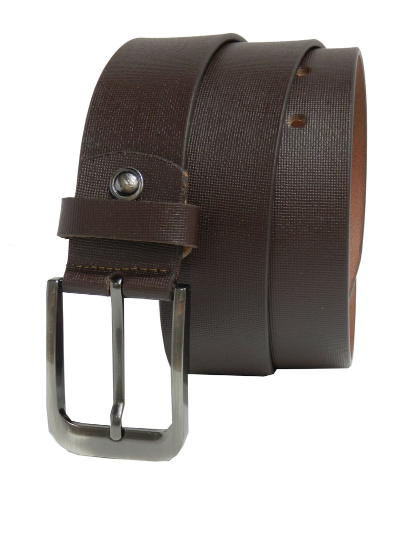 LAVERI LEATHER GENUINE LEATHER 40MM FORMAL AND CASUAL BROWN BELT FOR MENS - Image 2