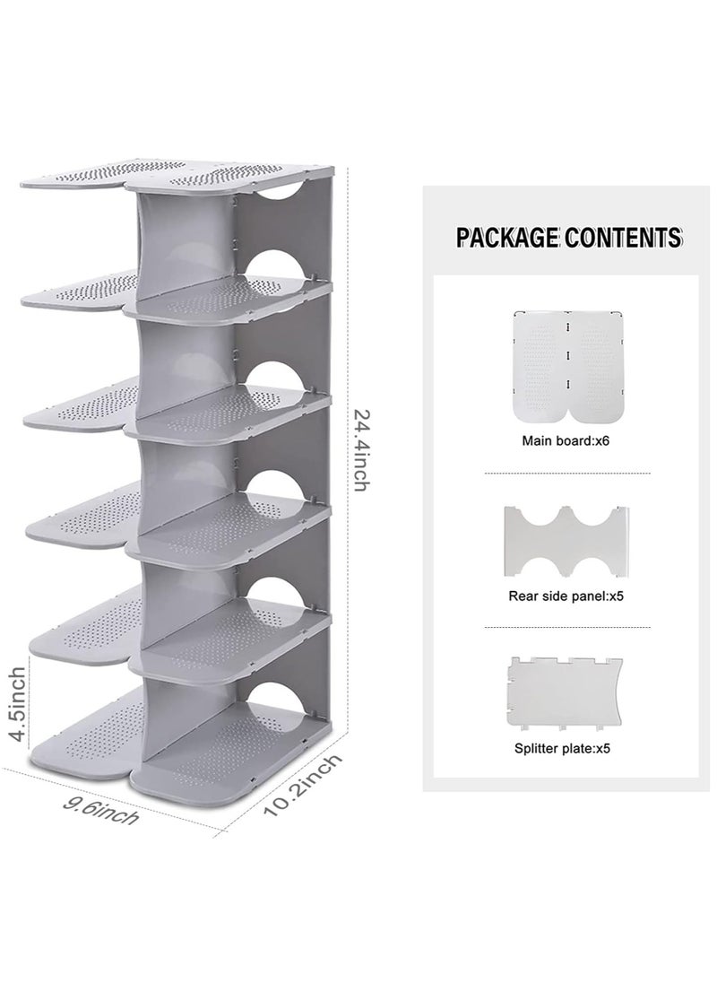 fashionhome - Multi Tiers Adjustable Plastic Shoe Rack Shoes Organizer - Image 1