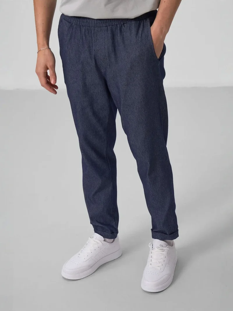 تومي لايف TOMMY Men's Straight-leg Gabardine Chinos