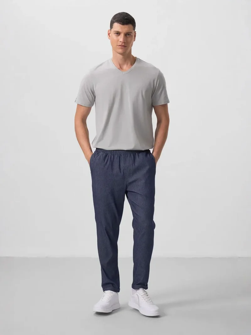 تومي لايف TOMMY Men's Straight-leg Gabardine Chinos
