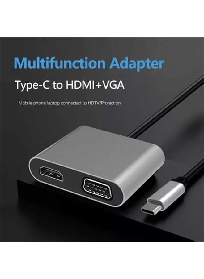 موكسو محول من USB C إلى VGA، محول من النوع C إلى VGA إلى USB C للشاشة المزدوجة قابل للتحويل - Image 4