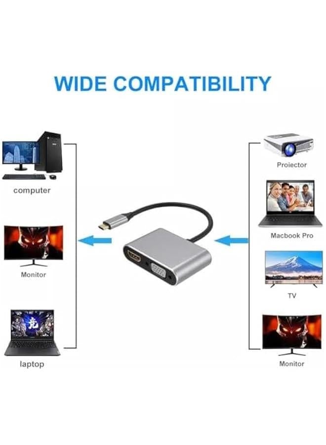 موكسو محول من USB C إلى VGA، محول من النوع C إلى VGA إلى USB C للشاشة المزدوجة قابل للتحويل - Image 5