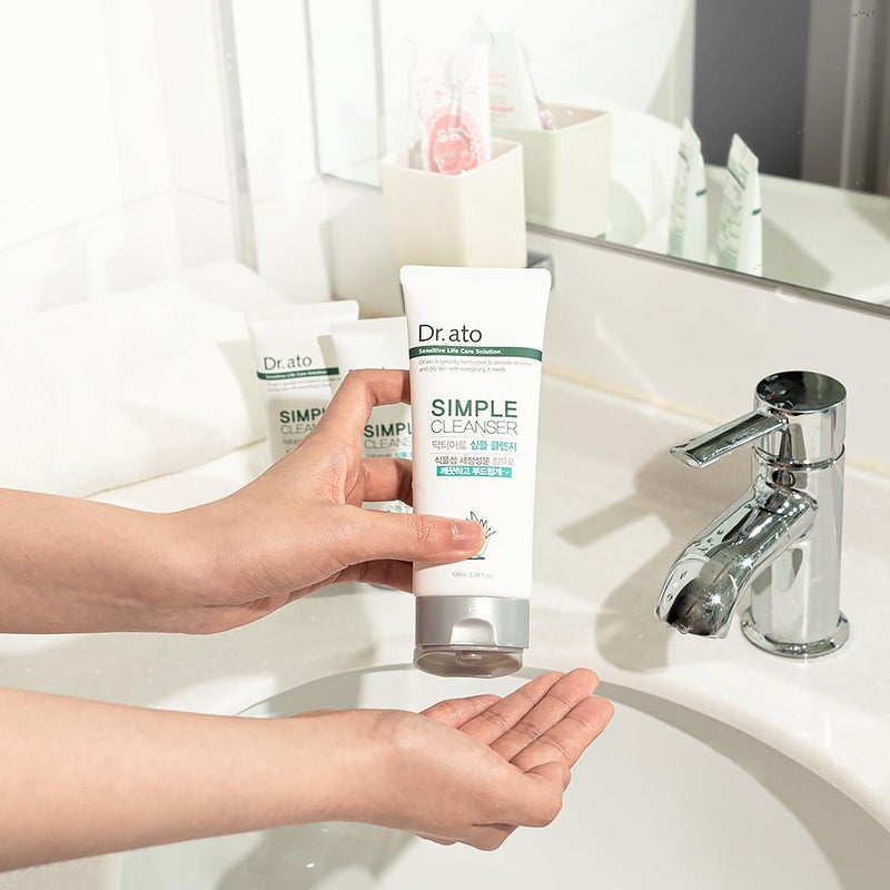 Dr.ato Simple Cleanser for Dry and Sensitive Skin - Hypoallergenic, Naturally Derived Ingredients, Moisturizing and Soothing, Korean Skincare (3.38 Fl Oz) - Image 3