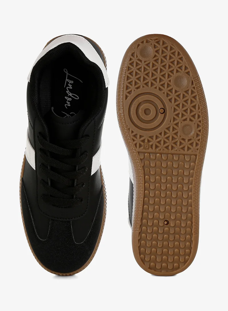 London Rag black Classic Lace-Up Flatform Sneaker in Black for Women | Best Price UAE