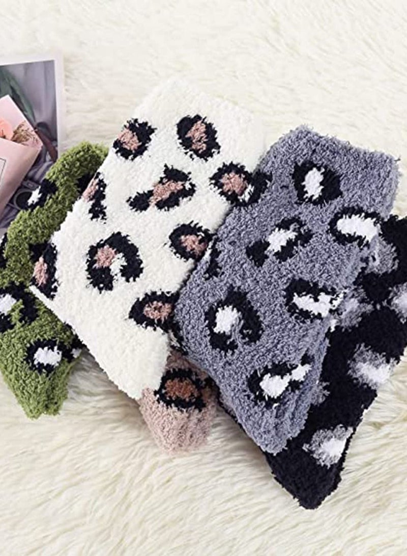 SYOSI Womens Fuzzy Socks Warm Slipper Socks Winter Fluffy Socks Cozy Fuzzy Socks Athletic Fleece Socks Cute Crew Socks - Image 3