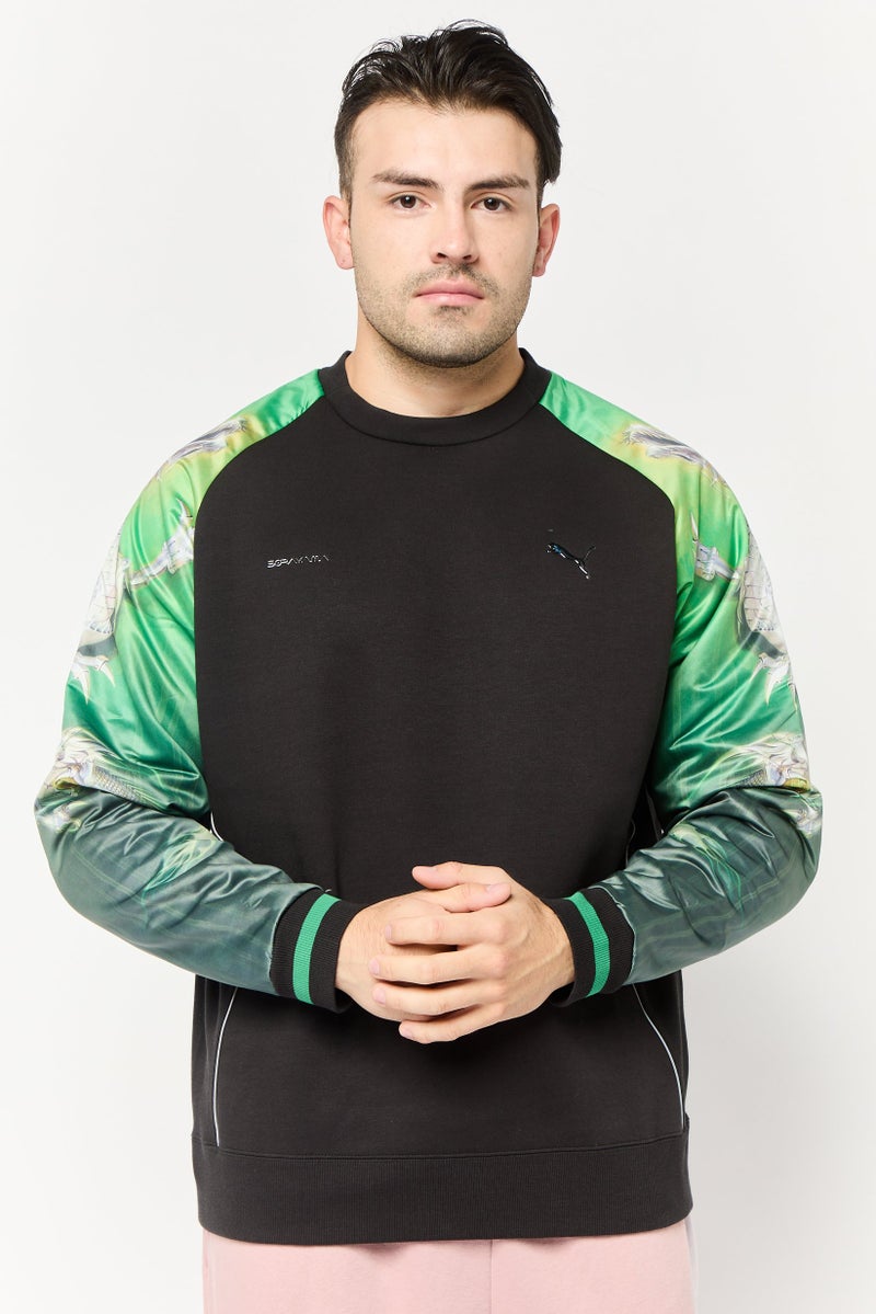 PUMA Puma x Sorayama Men Relaxed Fit Long Sleeves Outdoors Sweatshirts, Black  - Image 1