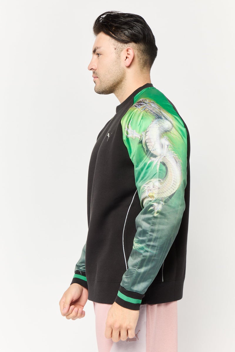 PUMA Puma x Sorayama Men Relaxed Fit Long Sleeves Outdoors Sweatshirts, Black  - Image 3