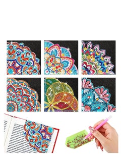SYOSI Diamond Painting Corner Bookmark, DIY Rhinestone PU Leather Painting Kits, Triangle Diamond Art Bookmarks for Home Office School Beginner Adults Kids Reading Book 6 Pcs  - Image 1