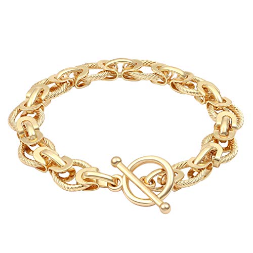 SOFYBJA 18k Gold Plated Personalized Chunky Cuban Oval Link Chain Bracelets for Women Rope Bracelet Handmade Jewelry for Women - Image 1