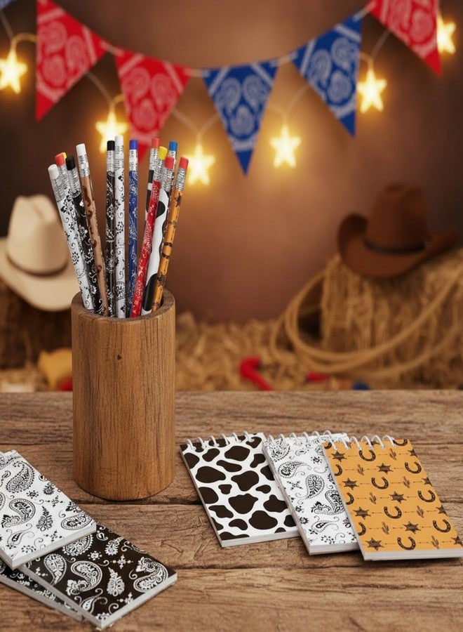 Teling 32 Pcs Western Cowboy Cowgirl Pencils for Kids Fun Cowboy Horse Theme Decorative Wood Pencils with Eraser for Horse Racing Party Favors Students Teacher Student Reward, 8 Styles - Image 5