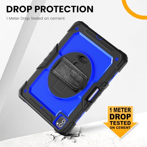 Timecity for iPad Pro 12.9 Case 6th/5th/4th/3rd Gen, 360° Rotating Stand, Pencil Holder & Wireless Charging, Shockproof with Screen Protector & Shoulder Strap - for Designers & Professionals-Dark Blue - Image 3